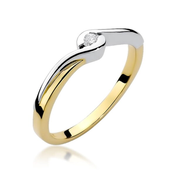 Pierścionek Diament 0,05ct Żółte złoto 375