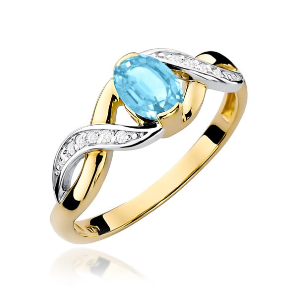 Pierścionek Topaz Swiss 0,50ct żółte złoto 375