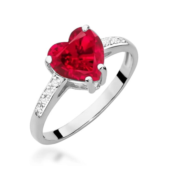 Pierścionek Rubin 1,70ct białe złoto 375