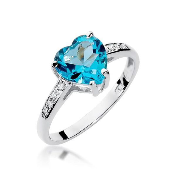 Pierścionek Topaz Swiss 1,20ct białe złoto 375