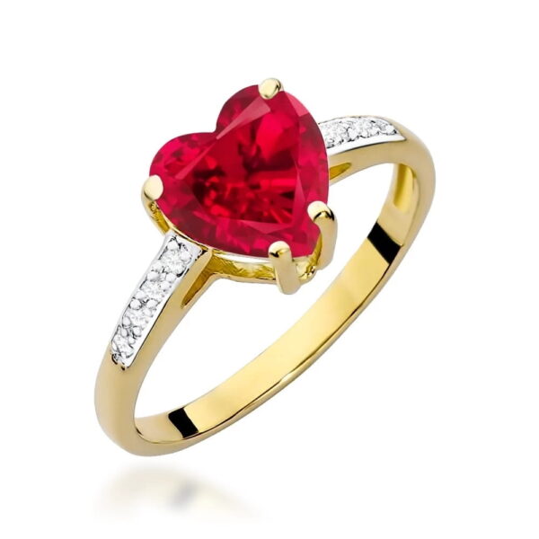 Pierścionek Rubin 1,70ct żółte złoto