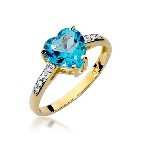 Pierścionek Topaz Swiss 1,20ct żółte złoto 375