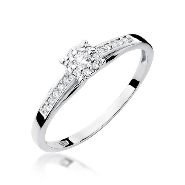 Pierścionek Diament 0,04ct białe złoto