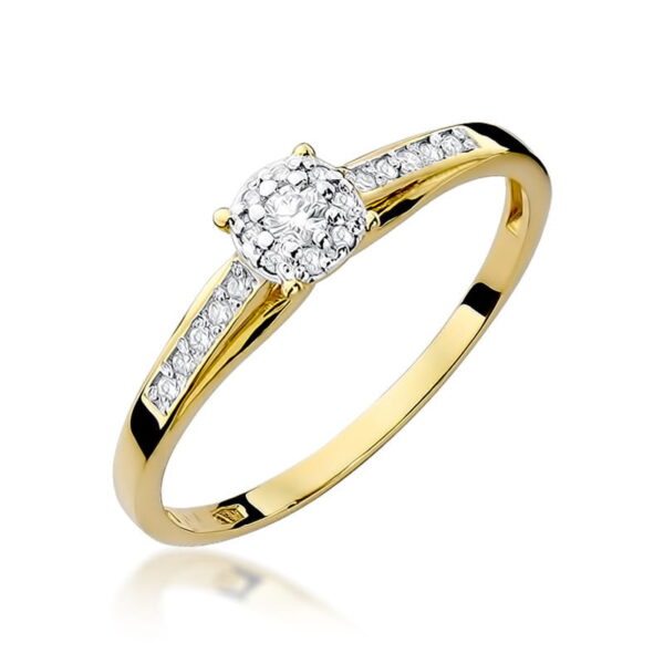 Pierścionek Diament 0,04ct Żółte złoto 375