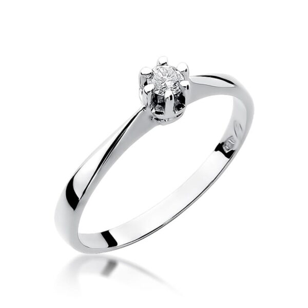 Pierścionek Diament 0,10ct białe złoto