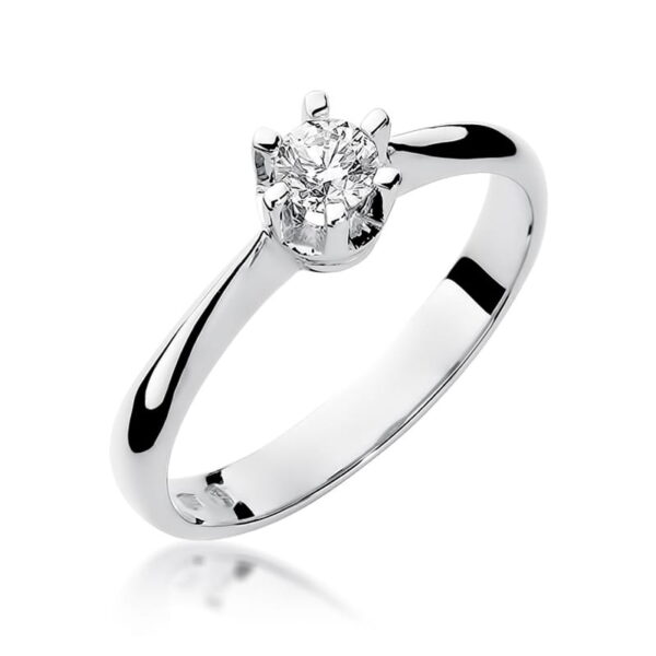 Pierścionek Diament 0,23ct Białe złoto 375