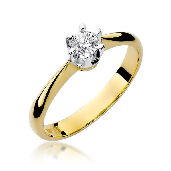 Pierścionek Diament 0,23ct Żółte złoto 375