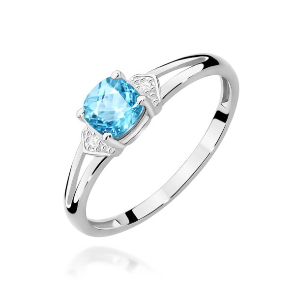 Pierścionek Topaz Swiss 0,70ct białe złoto