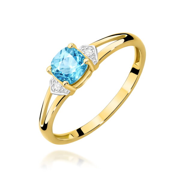 Pierścionek Topaz Swiss 0,70ct żółte złoto 375