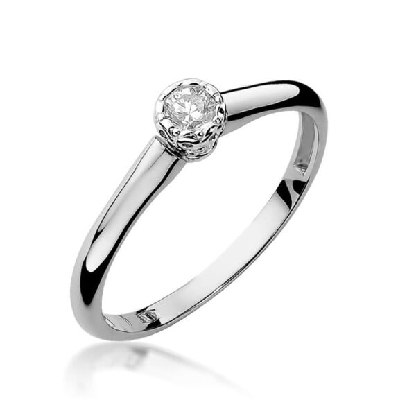Pierścionek Diament 0,13ct białe złoto