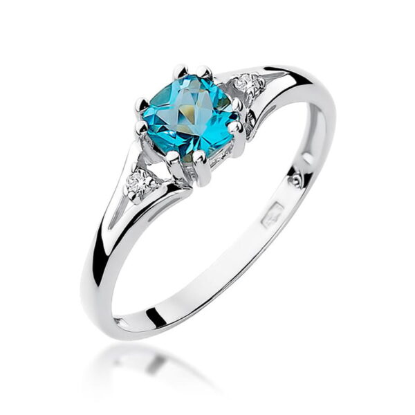Pierścionek Topaz Swiss 0,70ct białe złoto