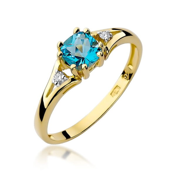 Pierścionek Topaz Swiss 0,70ct żółte złoto