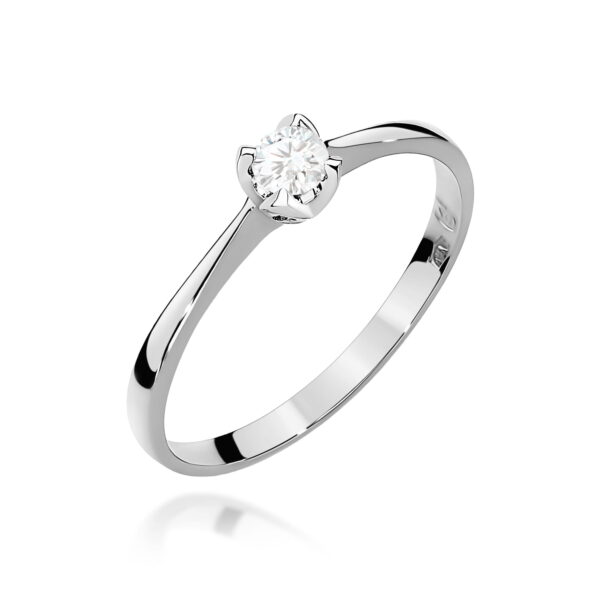 Pierścionek Diament 0,10ct białe złoto