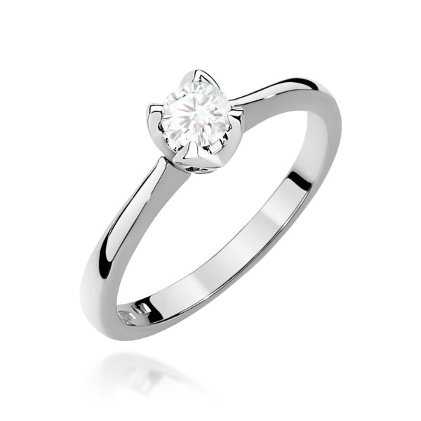 Pierścionek Diament 0,30ct białe złoto 375