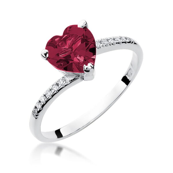 Pierścionek Rubin 1,70ct białe złoto