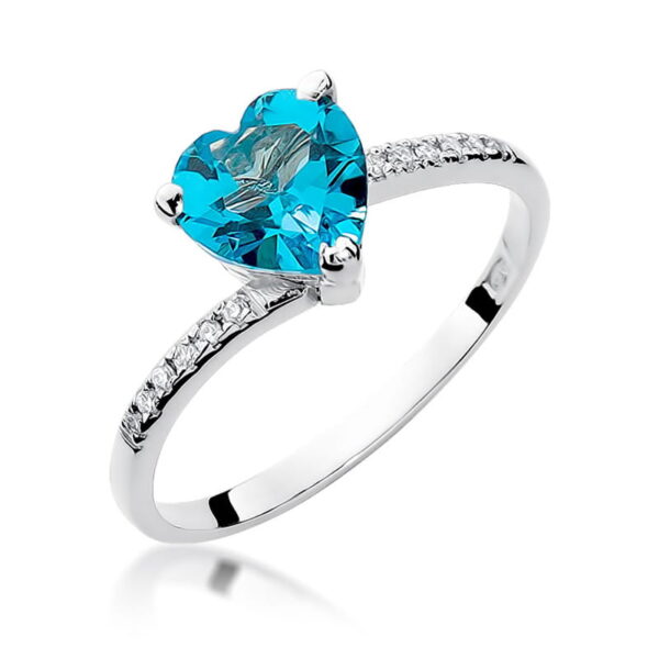 Pierścionek Topaz Swiss 1,20ct białe złoto 375