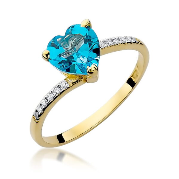 Pierścionek Topaz Swiss 1,20ct żółte złoto 375