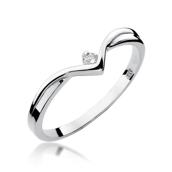 Pierścionek Diament 0,04ct białe złoto 375