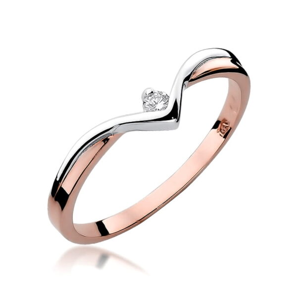 Pierścionek Diament 0,04ct różowe złoto