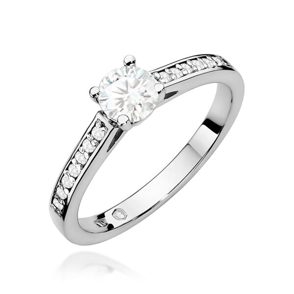 Pierścionek Diament 0,50ct białe złoto 375
