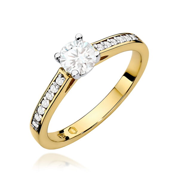 Pierścionek Diament 0,50ct żółte złoto