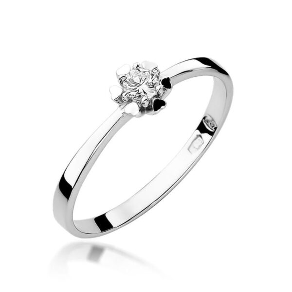 Pierścionek Diament 0,10ct białe złoto