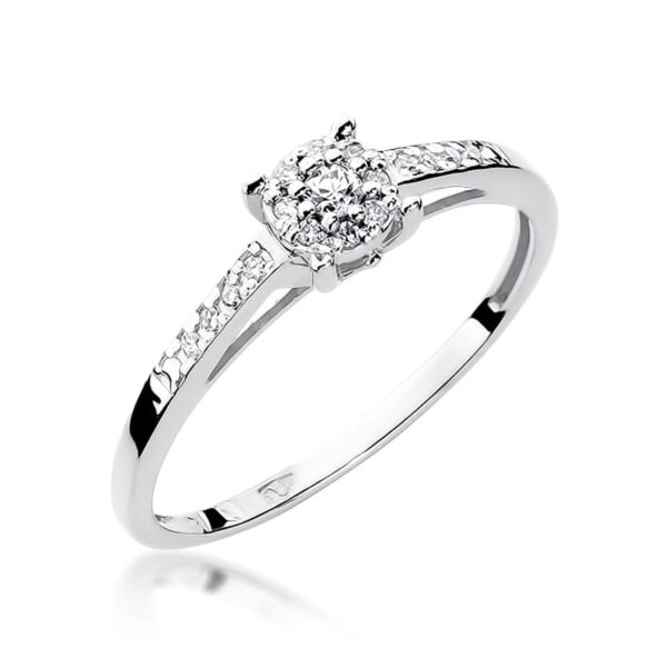 Pierścionek Diament 0,04ct białe złoto 375