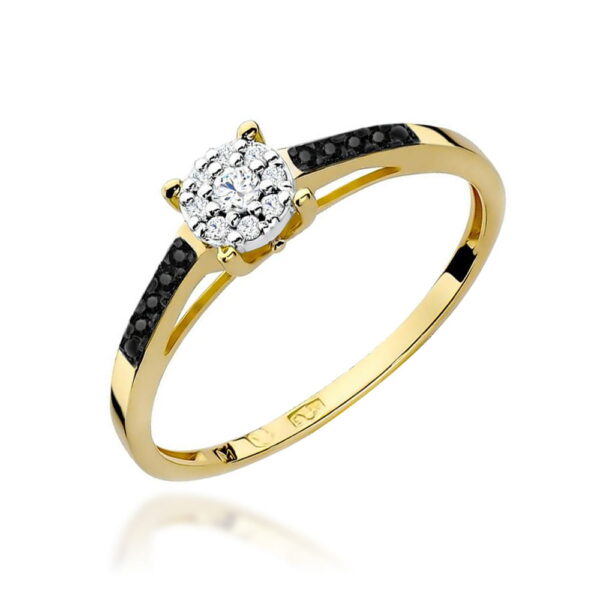 Pierścionek Diament 0,04ct żółte złoto