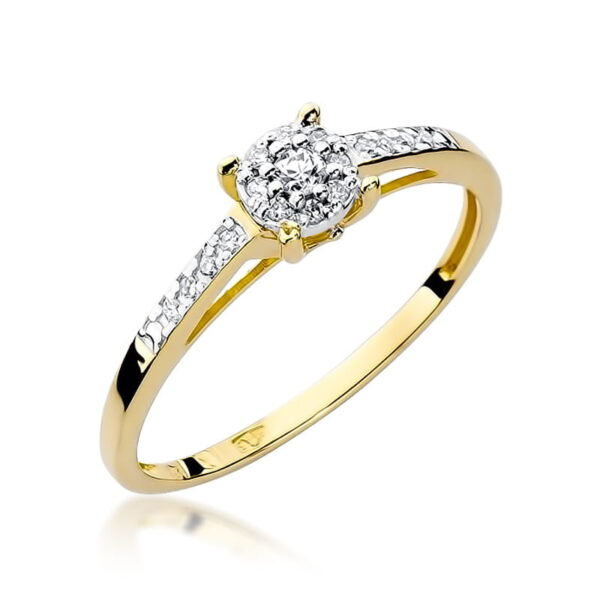 Pierścionek Diament 0,04ct żółte złoto 375