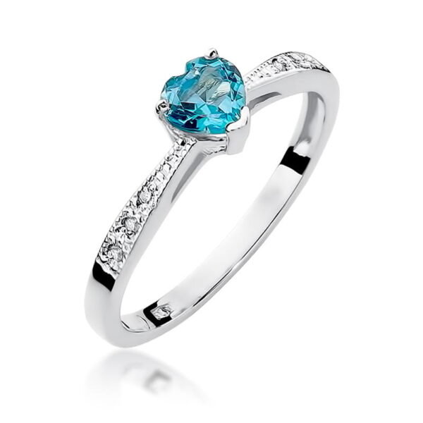 Pierścionek Topaz Swiss 0,50ct białe złoto