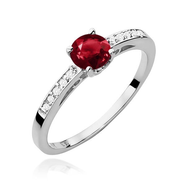 Pierścionek Granat 0,60ct białe złoto