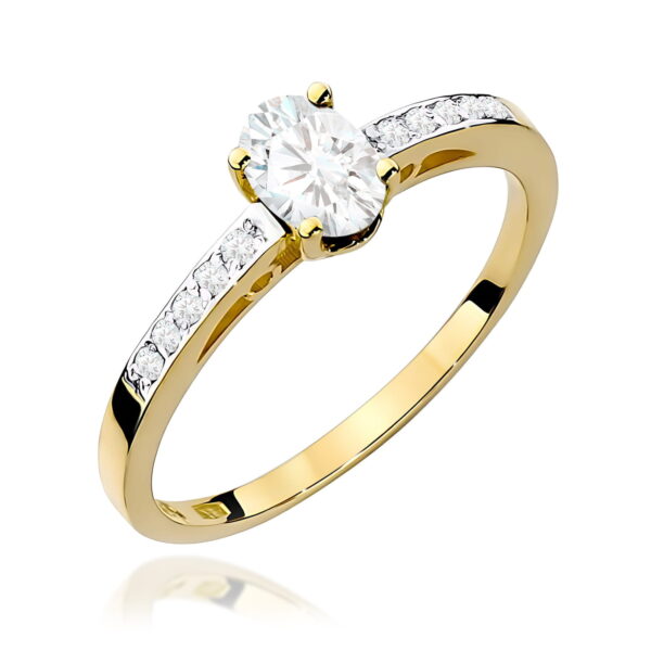 Pierścionek Diament laboratoryjny 0,40ct żółte złoto