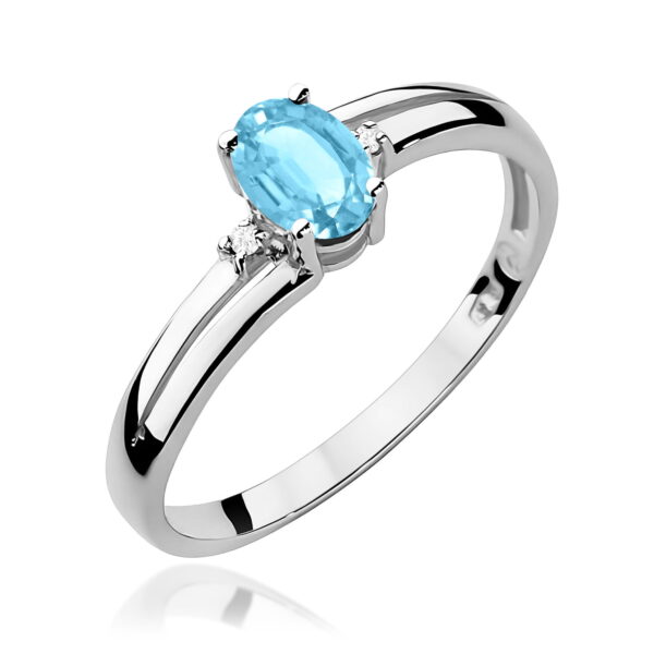 Pierścionek Topaz Swiss 0,50ct białe złoto