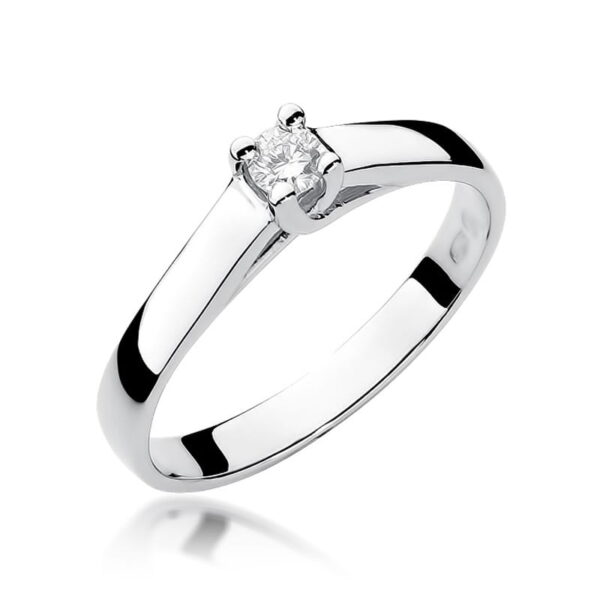 Pierścionek Diament 0,10ct białe złoto