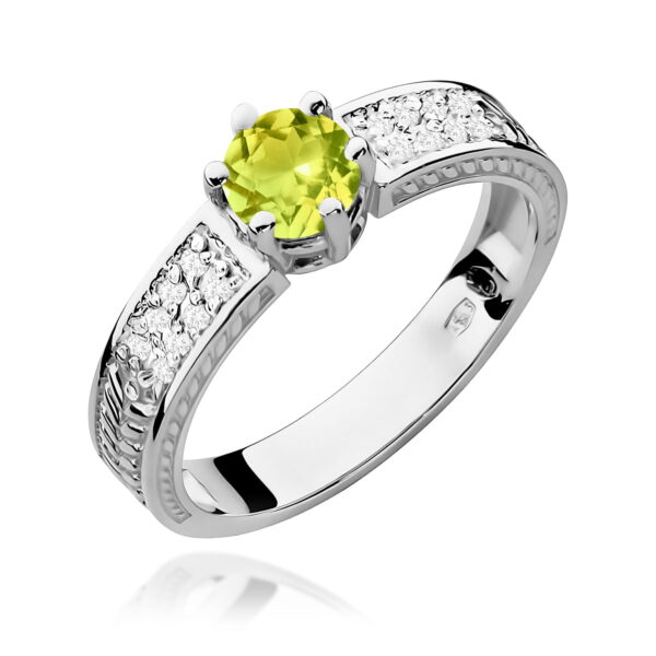 Pierścionek Oliwin 0,60ct białe złoto 375
