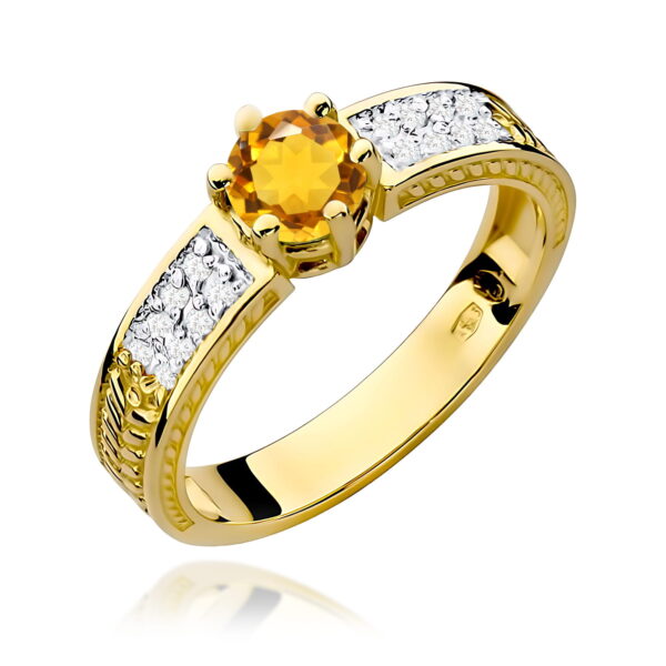 Pierścionek Cytryn 0,50ct żółte złoto