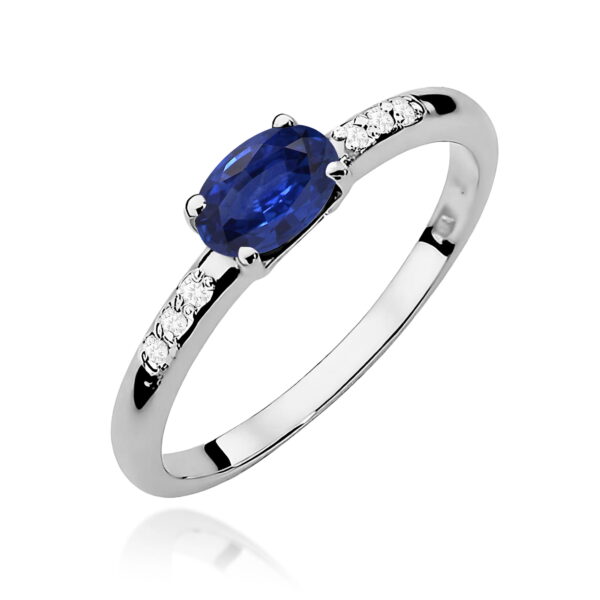 Pierścionek Szafir 0,70ct białe złoto