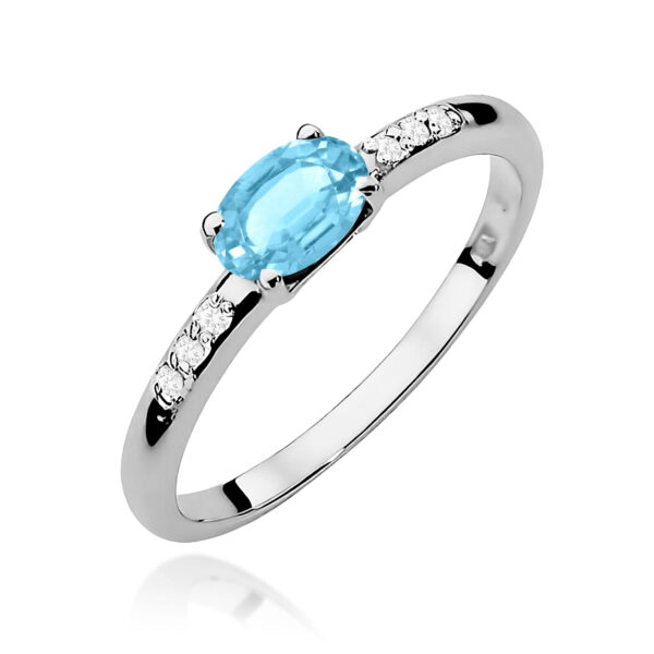 Pierścionek Topaz Swiss 0,50ct białe złoto 375