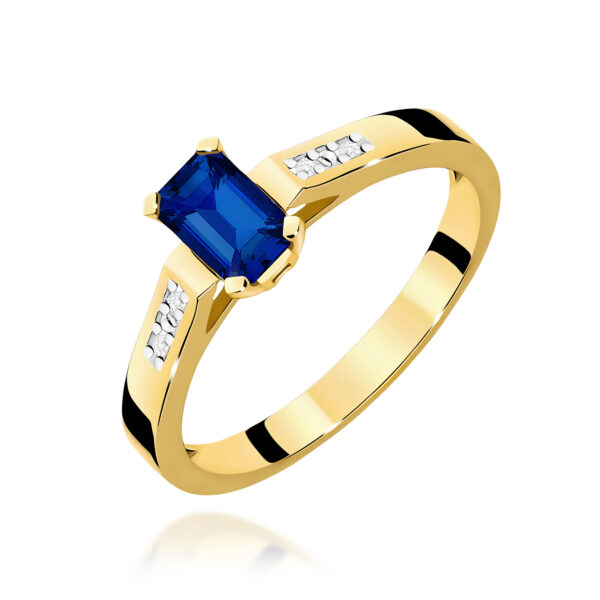 Pierścionek Szafir 0,60ct żółte złoto