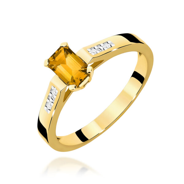 Pierścionek Cytryn 0,60ct żółte złoto 375
