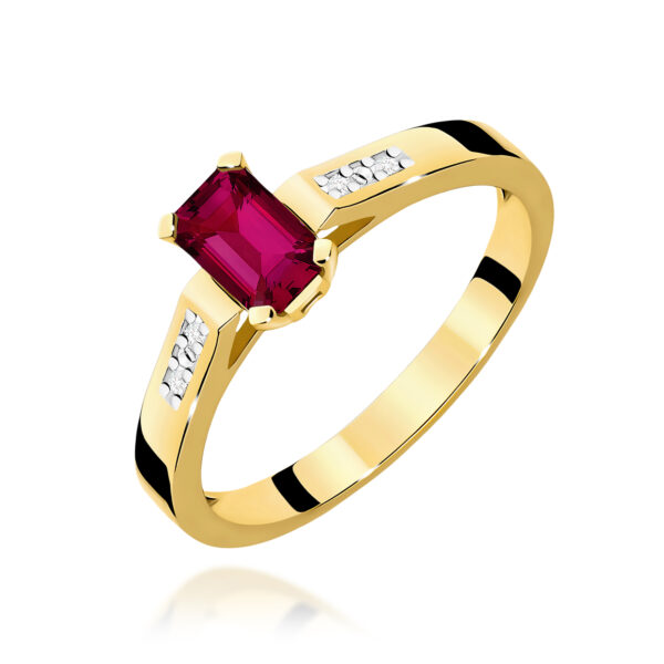 Pierścionek Rubin 0,80ct żółte złoto 375