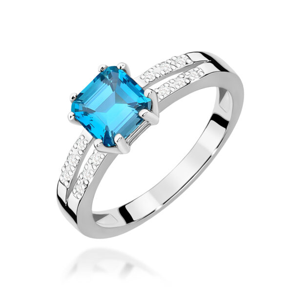 Pierścionek Topaz Swiss 1,10ct białe złoto