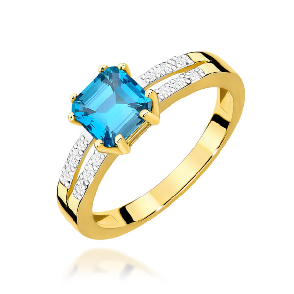 Pierścionek Topaz Swiss 1,10ct żółte złoto 375