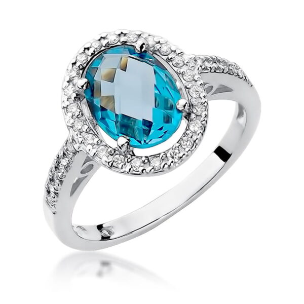 Pierścionek Topaz Swiss 1,70ct białe złoto