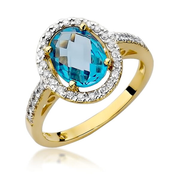 Pierścionek Topaz Swiss 1,70ct żółte złoto