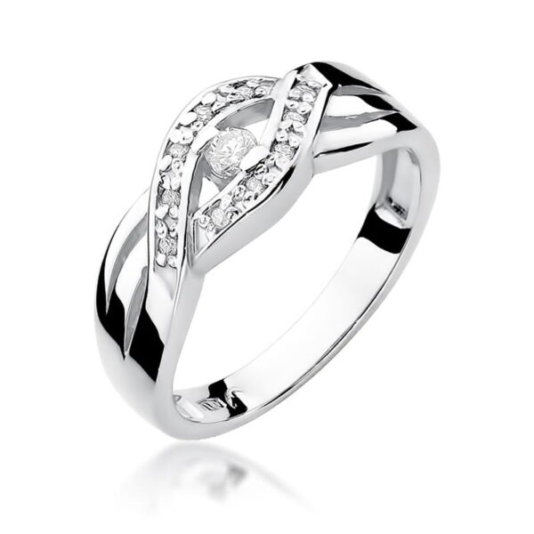 Pierścionek Diament 0,05ct białe złoto