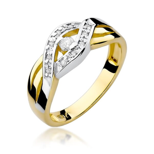 Pierścionek Diament 0,05ct żółte złoto