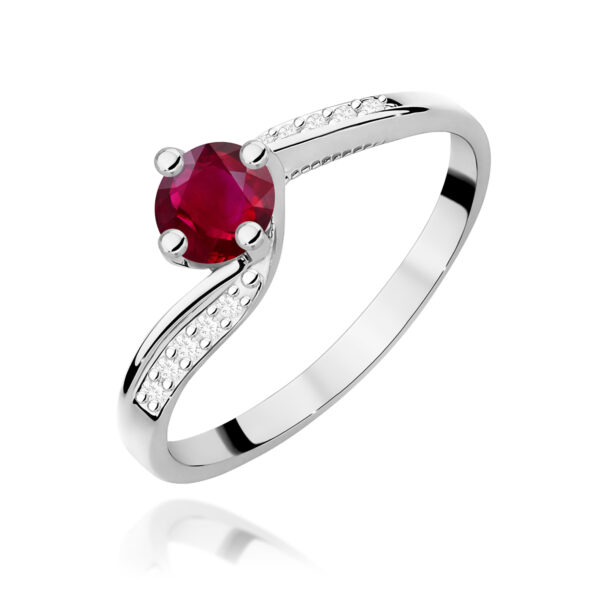 Pierścionek Rubin 0,60ct białe złoto