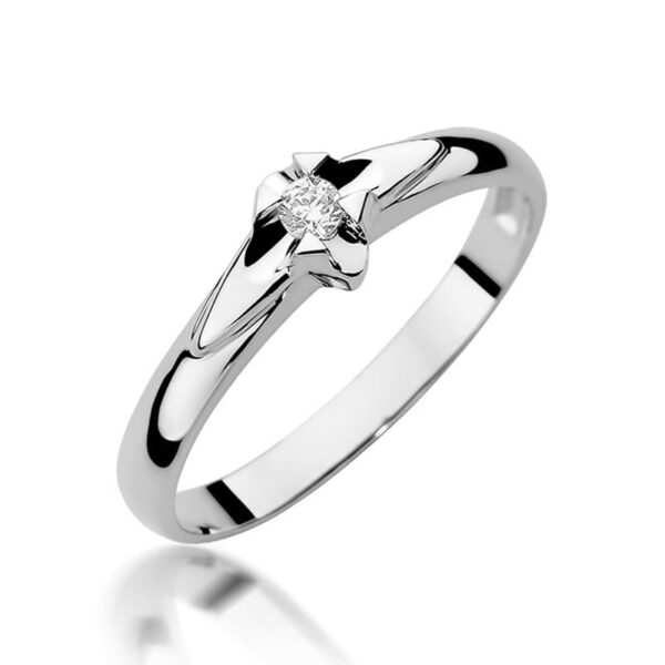 Pierścionek Diament 0,05ct białe złoto
