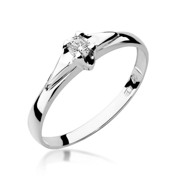 Pierścionek Diament 0,08ct białe złoto
